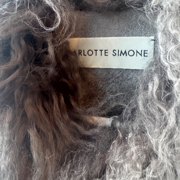 Charlotte Simone Olive 70’s Grey Mongolian Trim Jacket - Picture 6 of 6